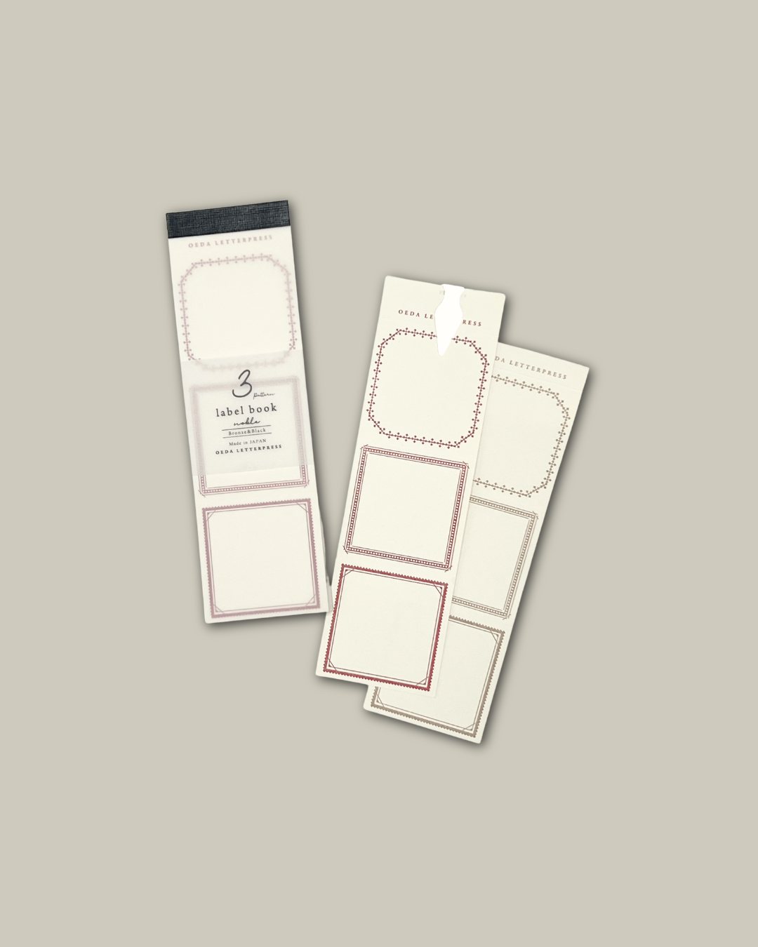 OEDA LETTERPRESS 3 Muster Etikettenbuch Edel – Bronze & Schwarz