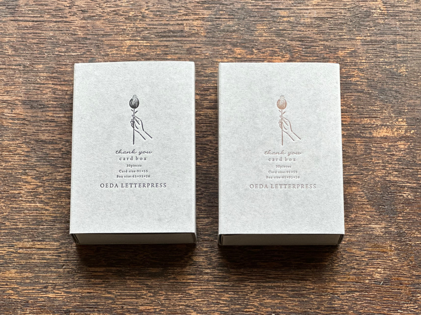 OEDA LETTERPRESS Card Box – CB012 Thank / Black