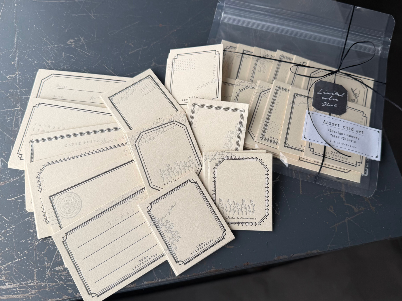 OEDA LETTERPRESS Assort Card Set – CB009 Mellow Black