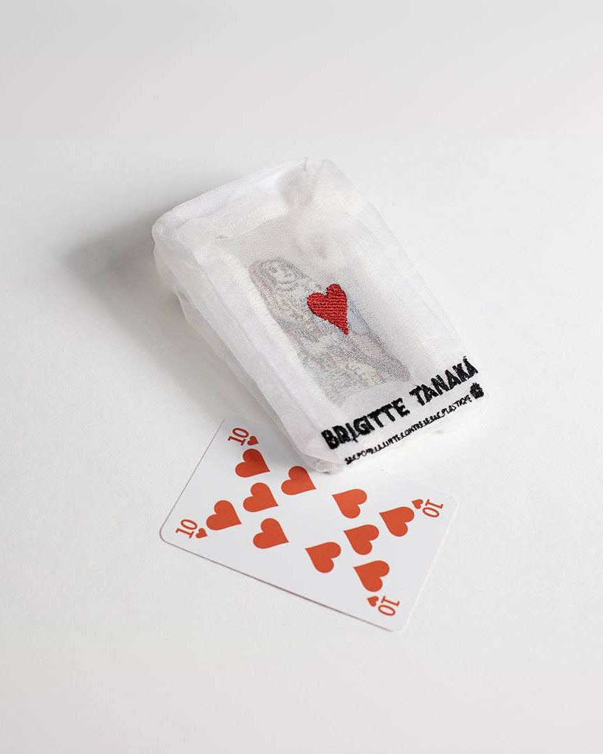 Brigitte Tanaka Organza-Beutel mit Spielkartenmotiv