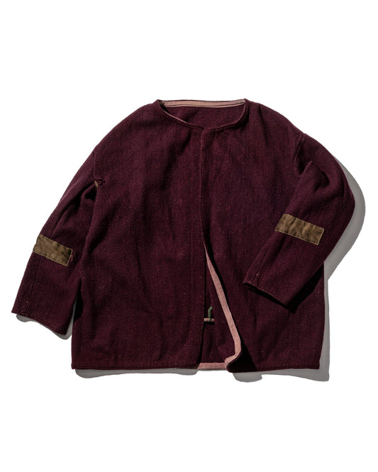 Puebco Vintage Wool Garments Fabric Bag Burgundy