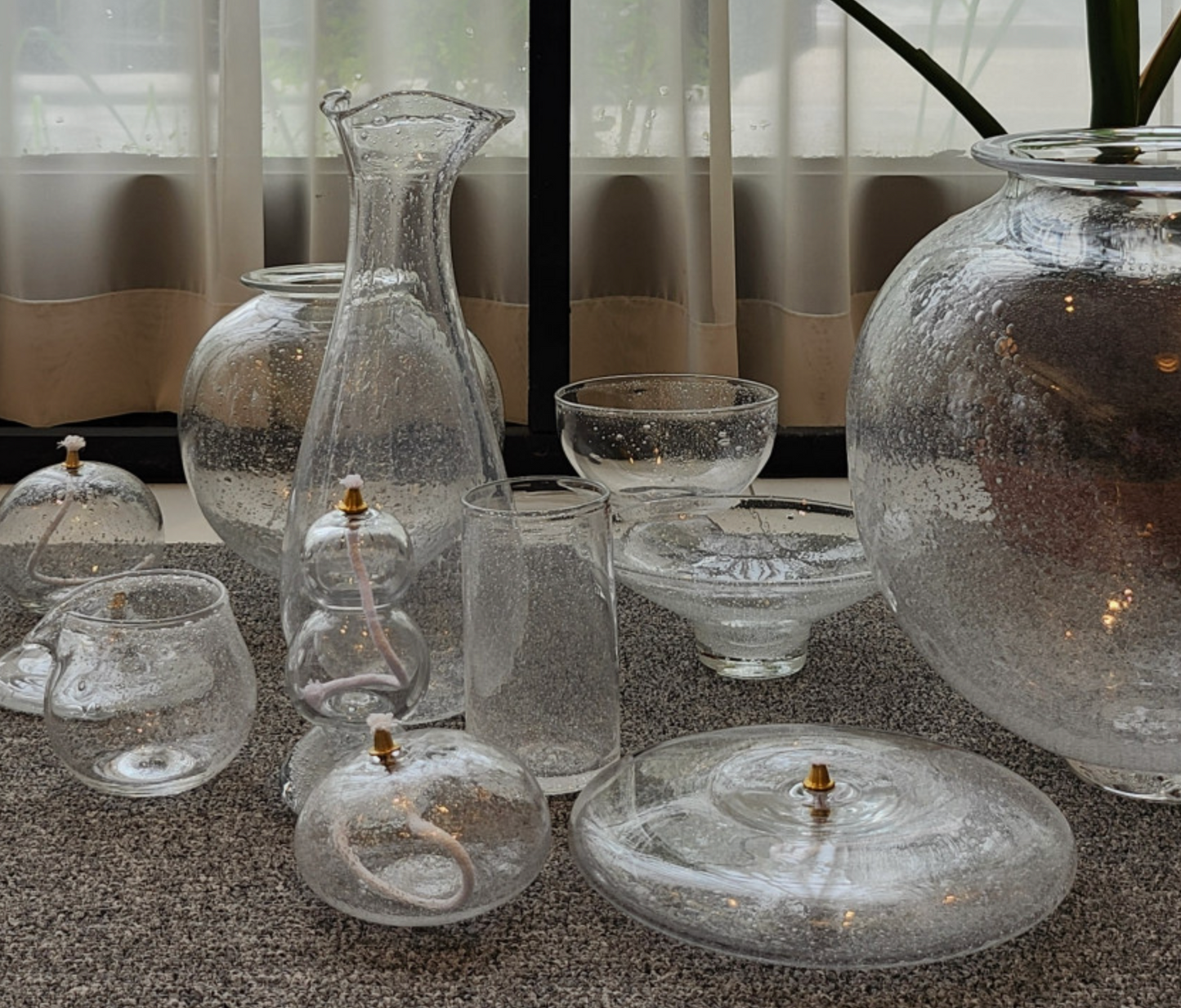 Marver Glass Wide Flat Lantern