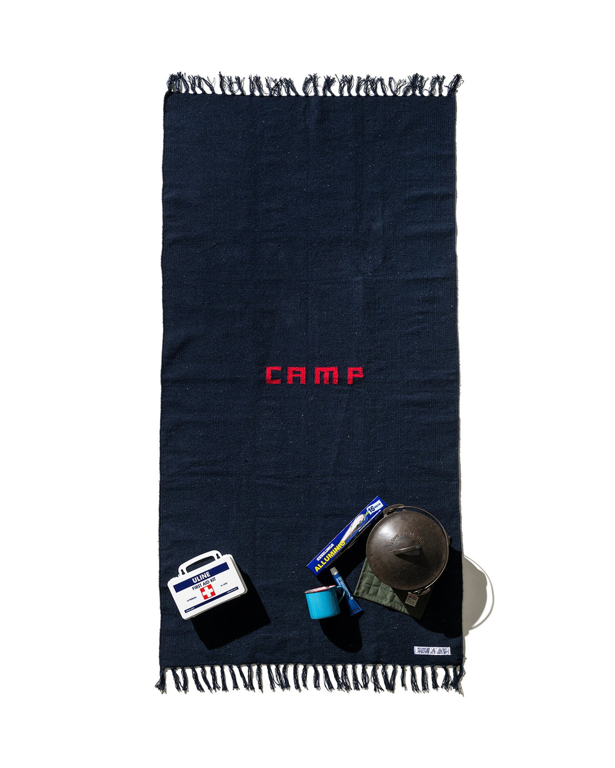 Puebco Handloomed Recycle Yarn Camp Rug Navy Blue