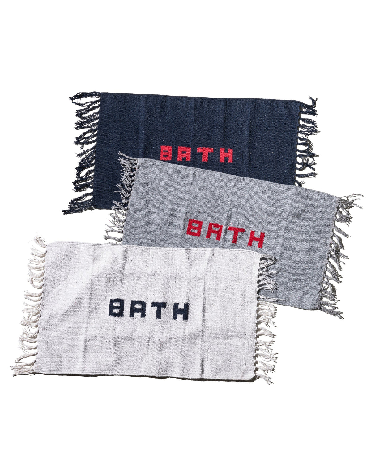Puebco Handloomed Recycle Yarn Bath Mat Navy Blue