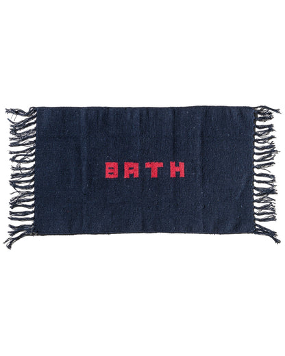 Puebco Handloomed Recycle Yarn Bath Mat Navy Blue