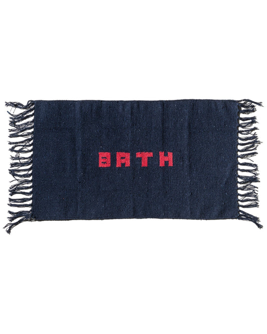 Puebco Handloomed Recycle Yarn Bath Mat Navy Blue