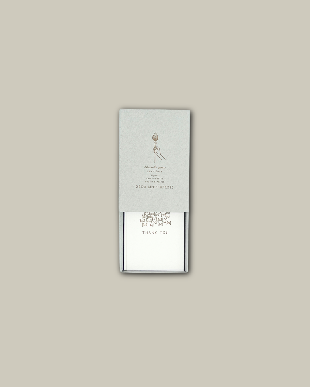 OEDA LETTERPRESS Thank You Card Box - Bronze / Black