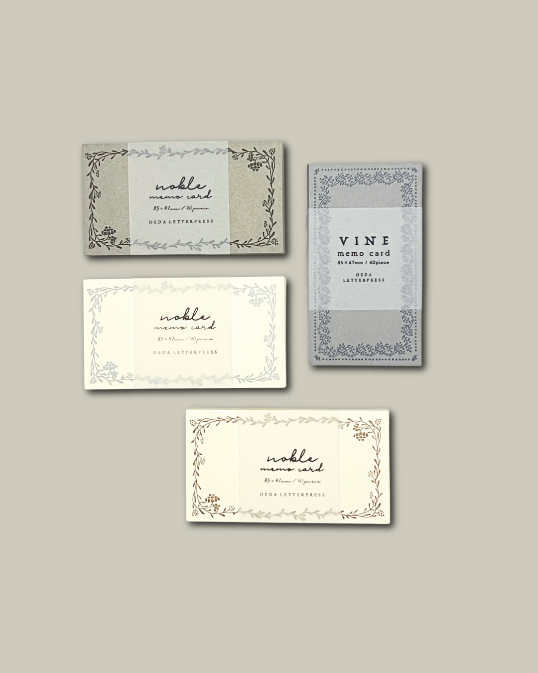 OEDA LETTERPRESS Memo Card Noble - Black / Bronze / Silver / Vine