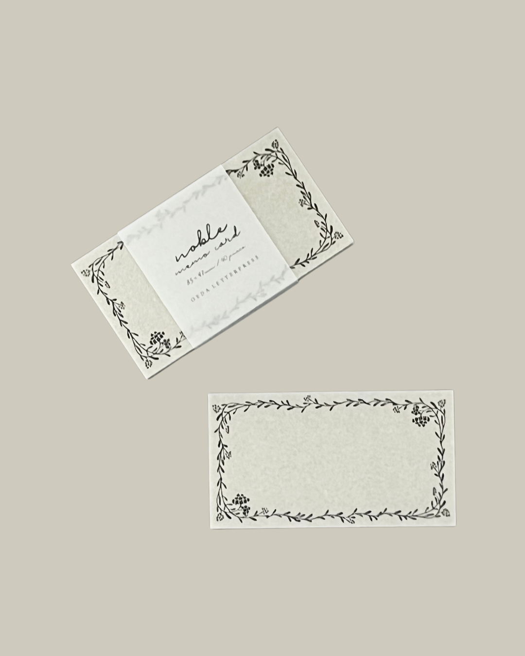 OEDA LETTERPRESS Memo Card Noble - Black / Bronze / Silver / Vine