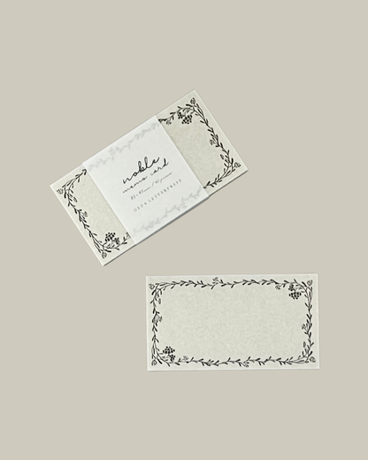 OEDA LETTERPRESS Memo Card Noble - Black / Bronze / Silver / Vine