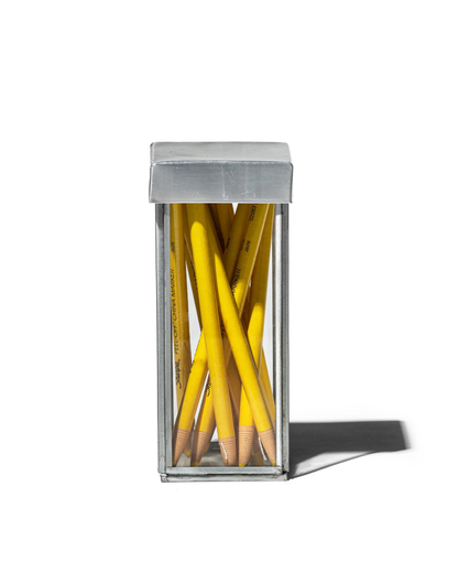 Puebco Glass Box with Recycle Steel Lid — Pen Stand