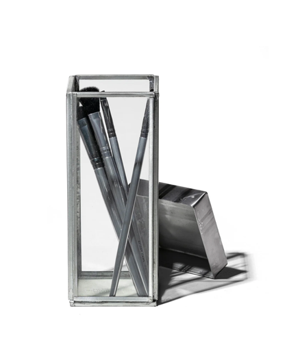 Puebco Glass Box with Recycle Steel Lid — Pen Stand