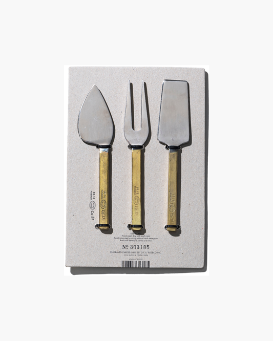 Puebco Engraved Cheese Knife Set of 3