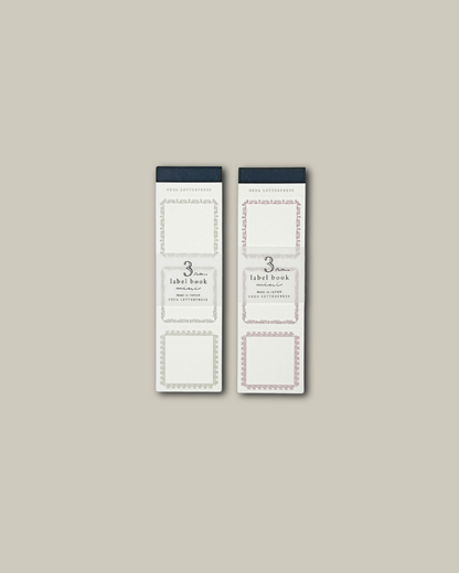 OEDA LETTERPRESS 3 Pattern Label Book Mini - Bronze / Red