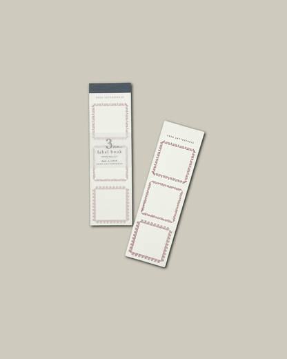 OEDA LETTERPRESS 3 Pattern Label Book Mini - Bronze / Red