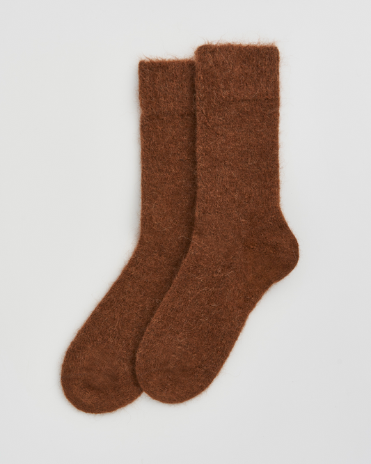 Chestnut Brown Ultra Soft Alpaca Socks