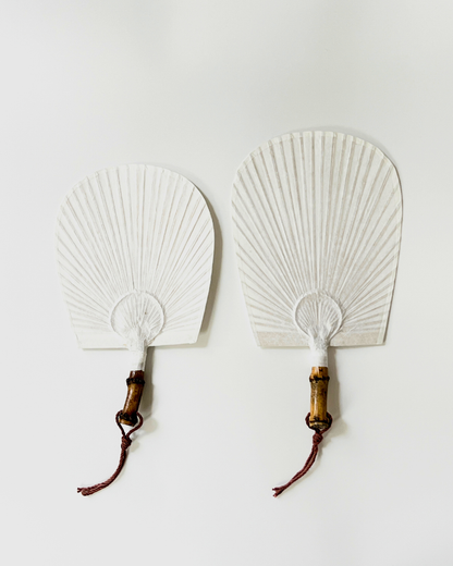 Choi Soobong Fan Twin Bamboo Root Fan White S / M