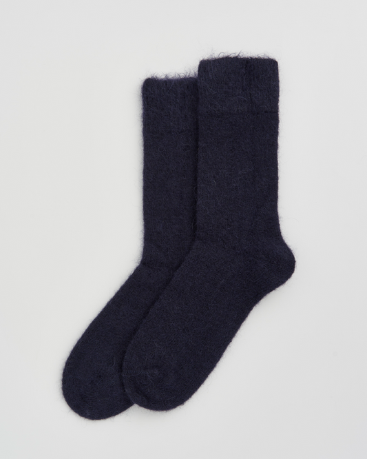 Inky Blue Ultra Soft Alpaca Socks