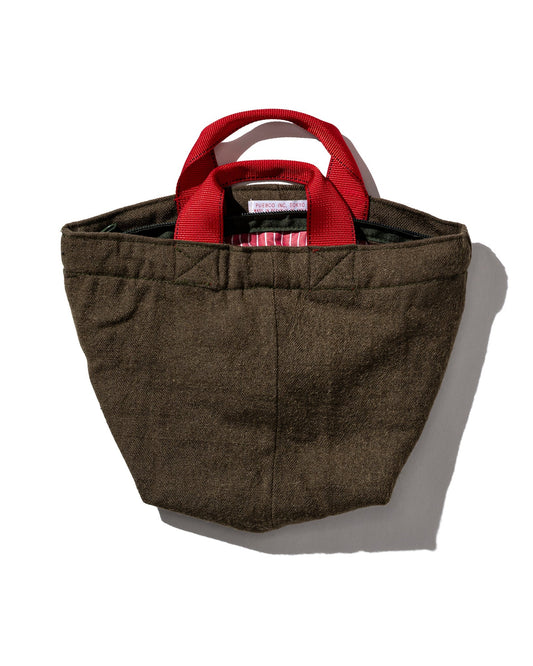 Puebco Vintage Wool Garments Zip Tote Red Lining
