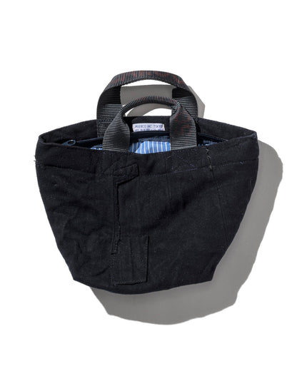 Puebco Vintage Wool Garments Zip Tote Blue Lining