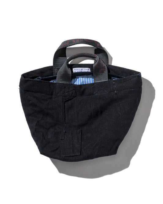 Puebco Vintage Wool Garments Zip Tote Blue Lining