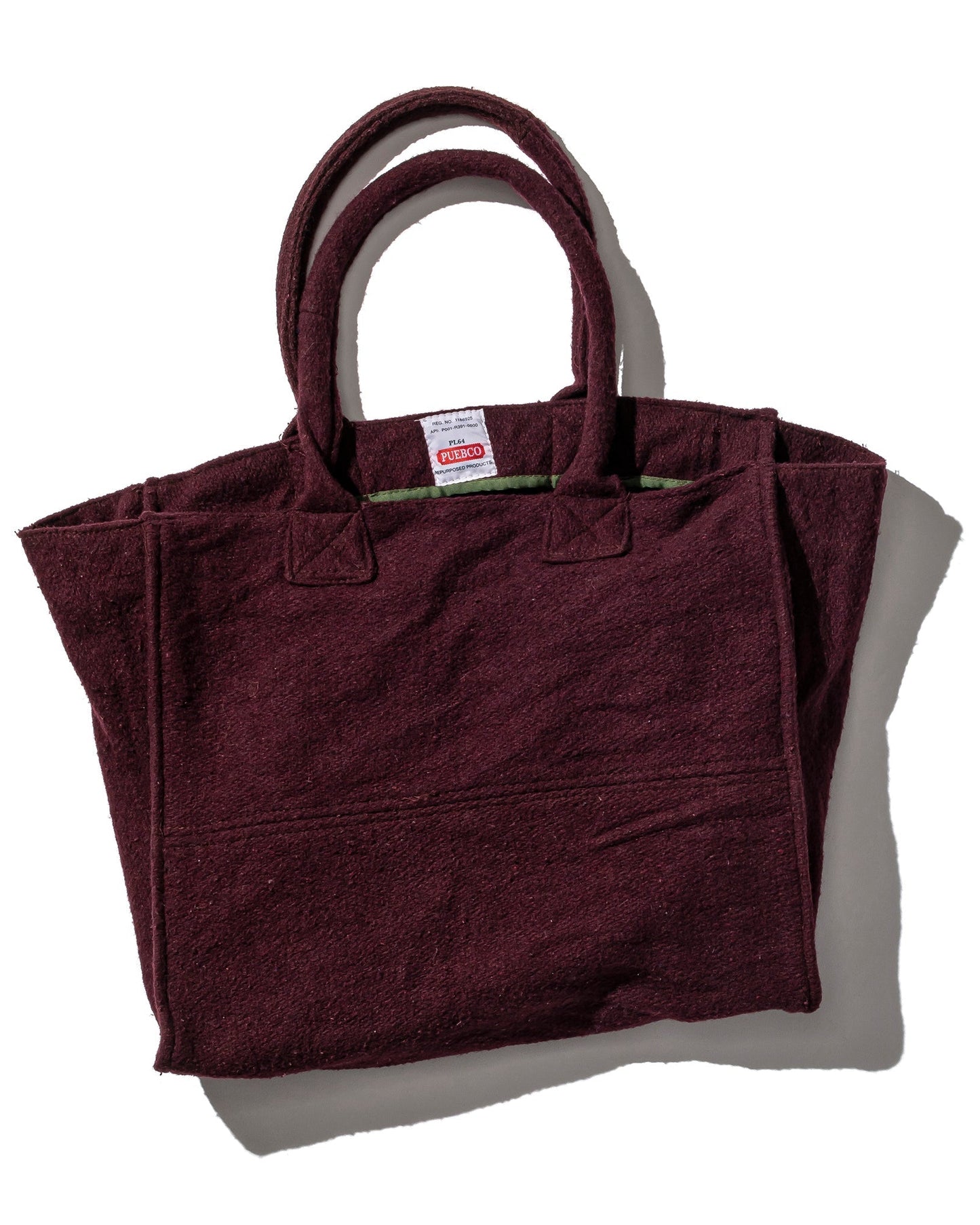 Puebco Vintage Wool Garments Fabric Bag Burgundy