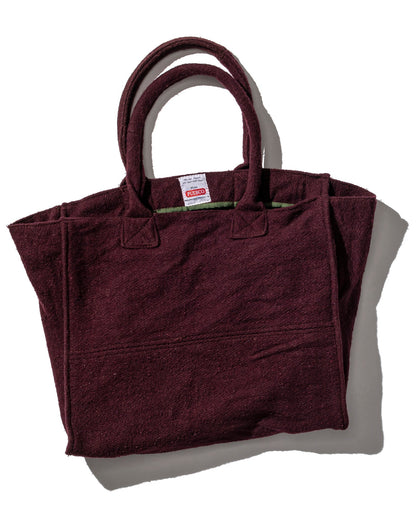 Puebco Vintage Wool Garments Fabric Bag Burgundy