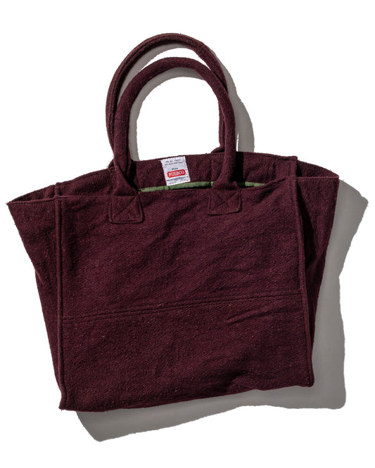 Puebco Vintage Wool Garments Fabric Bag Burgundy