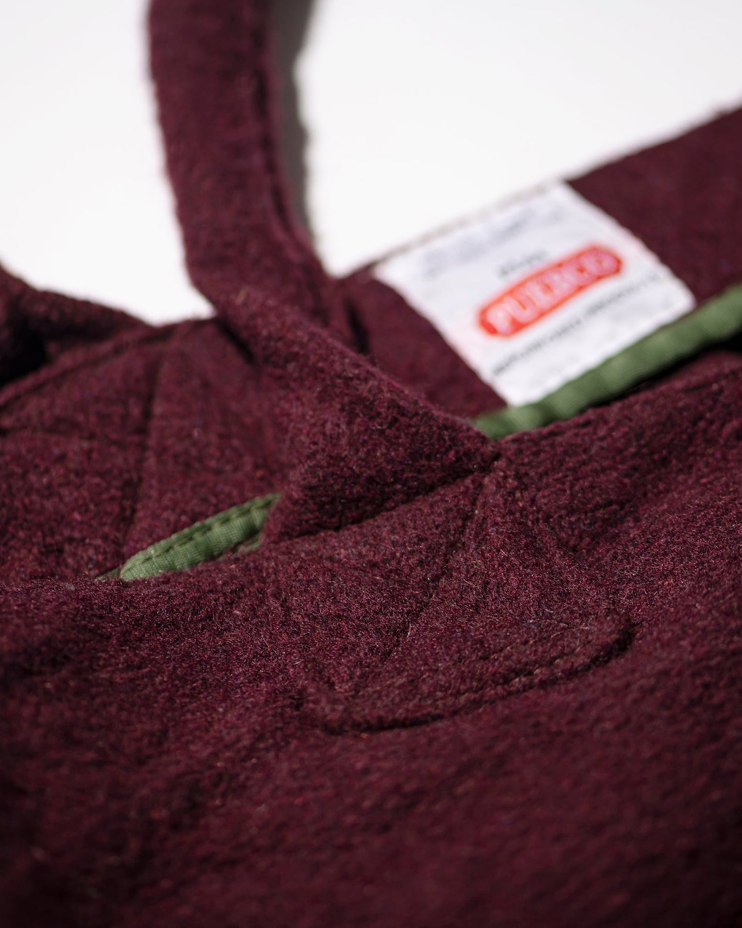 Puebco Vintage Wool Garments Fabric Bag Burgundy