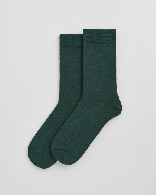Deep Forest Green Merino Socks