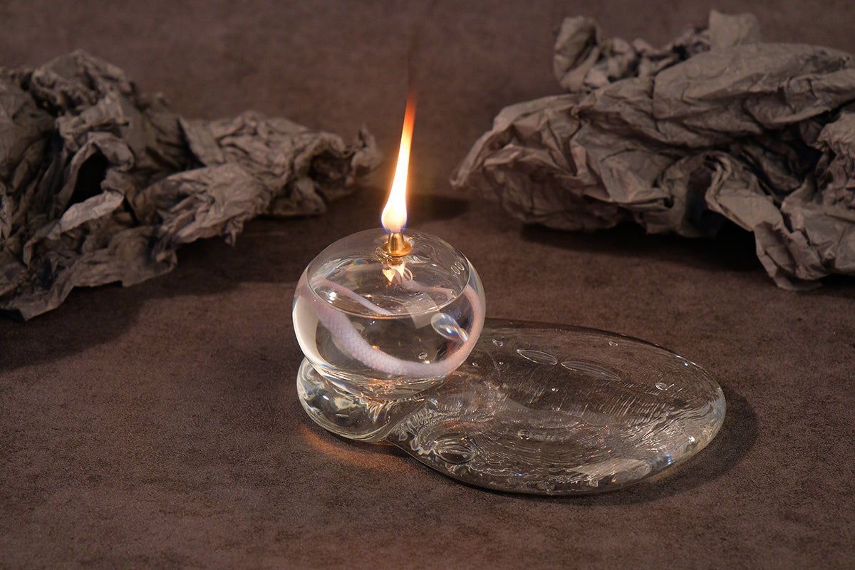 Marver Glass Flat Oil Lantern