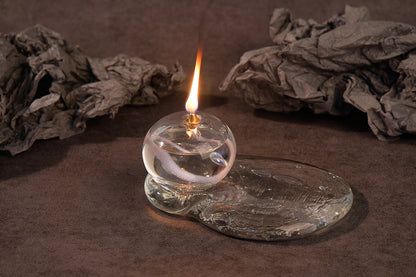 Marver Glass Flat Oil Lantern