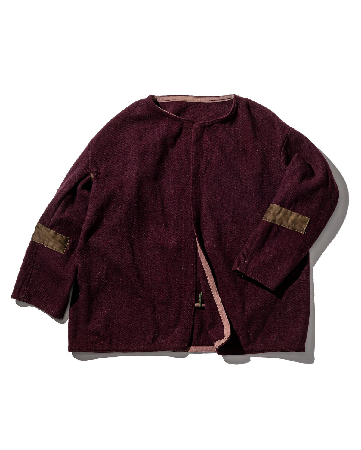 Puebco Vintage Wool Garments Fabric Bag Burgundy